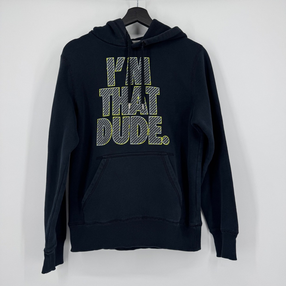 Nike Sportswear Mens Hoodie I'm That Dude Graphic‎ Pullover Black Small